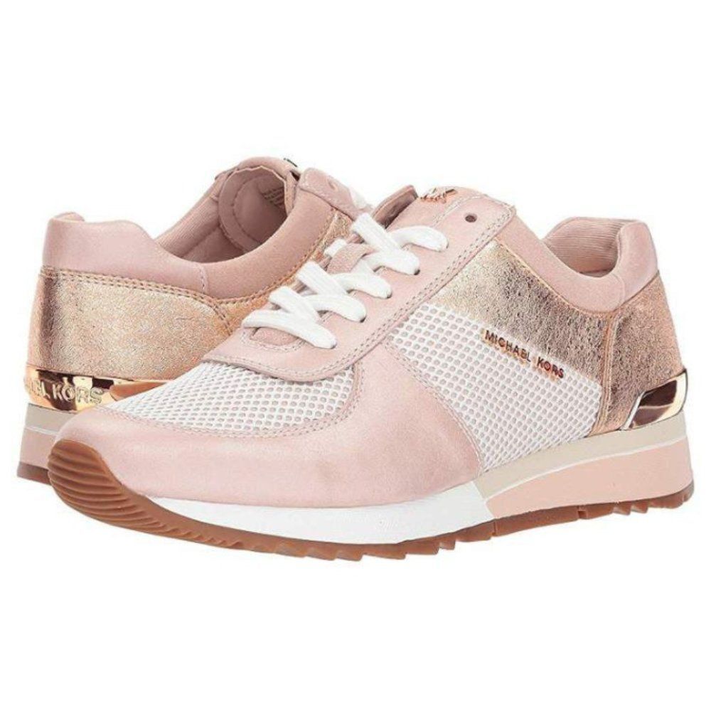 Michael Kors Allie Leather Trainers Rose Gold size 8.5